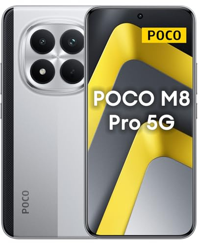 XIAOMI POCO M8 Pro 5G - Smartphone de 12+512GB, Pantalla de 6,83 1.5K AMOLED, Snapdragon 7s Gen 4, cámara de 50MP, Hypercharge 100W, Cargador no Incluido, Plata (Versión ES)