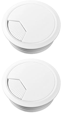 2 Pcs Desk Grommet 60mm White Desk Cable Grommet,Desks Hole Cover | Reusable Plastic Detachable Cable Grommets for Wire Tidy, CablesTidy, Cord Organizer for Office Home Table