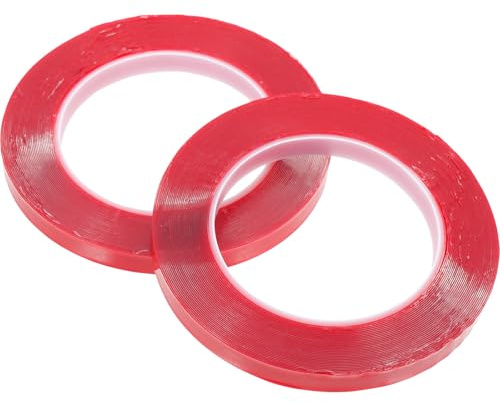 Ciieeo 2 Rolls Double-sided Mounting Tape Strong Sticky Non-marking Acrylic Tape Simple Shape for Nail Art Board Press on Nail Packaging