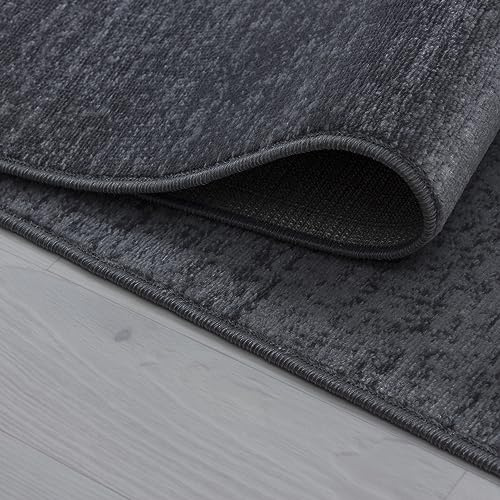 KADIMA DESIGN Teppich Kurzflor Sterne Pflegeleicht Modern Waschbar Strapazierfähig Langlebig Läufer Grau 80x300 cm Wohnzimmer Esszimmer Fußbodenheizung geeignet | INN