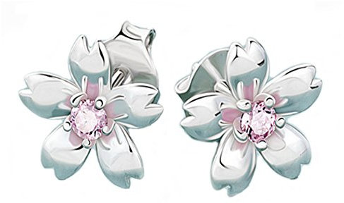 Helen de Lete Sakura Blume Kirschblüte 925 Sterling Silber Ohrringe