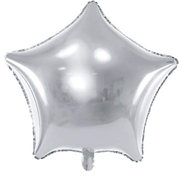 Stern Ballon in Silber Ballon Folienballon 48cm
