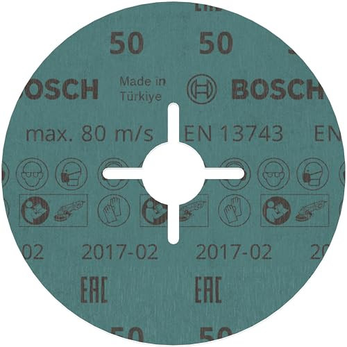 Bosch Professional 2608621611 Disco de Lija de Fibra R780 Best for and INOX (Metal y Acero Inoxidable, diámetro 125 mm, Grano 50, Accesorio de Amoladora), diámetro 125 mm