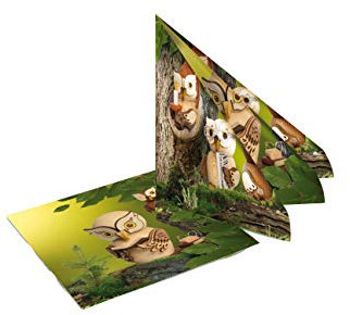 Kuhnert - Servietten mit Eulen Motiv - 20 Stück - Maße: 33x33 cm - Made in Germany