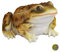 Relaxdays Gartenfigur Frosch, wetterfest, für Balkon, Terrasse, am Teich, Kunststein, sitzende Dekofigur Frosch, gelb, 9 x 13.5 x 15 cm