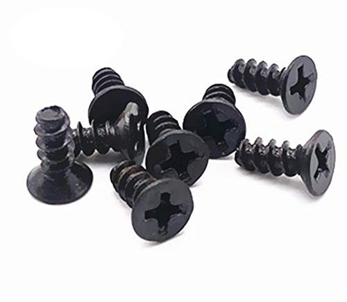 GCA Computer Cooling Fan Screws, 50 Pcs, Black, M3, Self-Tapping, Phillips, Flat, 5*10mm, for Plastic-Framed Case Fans