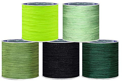 0,8 mm 45 m Nylonfaden Nylonschnur Gemischten farbigen Schnur für DIY Halskette Armband Handwerk für perlen Schmuckherstellung Schnur Stretchfaden Draht Stoff Crafting String(Fluoreszierendes Grün)
