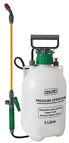 ASAB Garden Pressure Pump Sprayer 1L 1.5L 3L 5L 8L 16L Garden Weed Killer Pesticides Herbicides Insecticides Fungicides Pest Control (5L Pressure Sprayer)