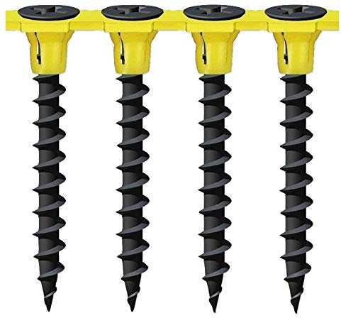 Black Bugle Head Drywall COARSE Thread Screws - Collated 1000 Packs - Drylining Wood Framework Studding (3.5 x 38mm)