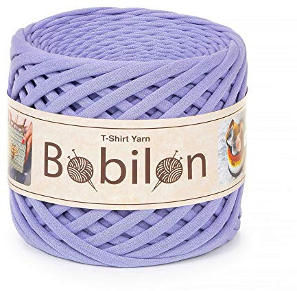 T-Shirt Garn Fettuccini Zpagetti Style, 7-9mm Tshirt Garn zum Häkeln, Strickgarn Ball, T Garn Bio, Makramee T-Garn, Bändchengarn 100% Baumwolle Stoff, Jerseygarn Lavendel