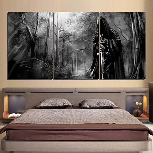 DDSDA Bilder 3 teiliges Leinwandbild Gesamtformat: 90x50 cm Vlies Leinwandbild Film Herr der Ringe Figuren 3 Teilig Kunstdruck modern Wandbilder Bilder Kunstdruck auf Wandbild mit Rahmen