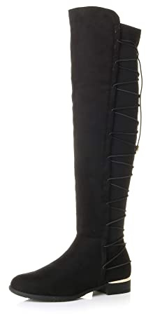 AJVANI high over the knee stretch pull on low heel boots size 4 37