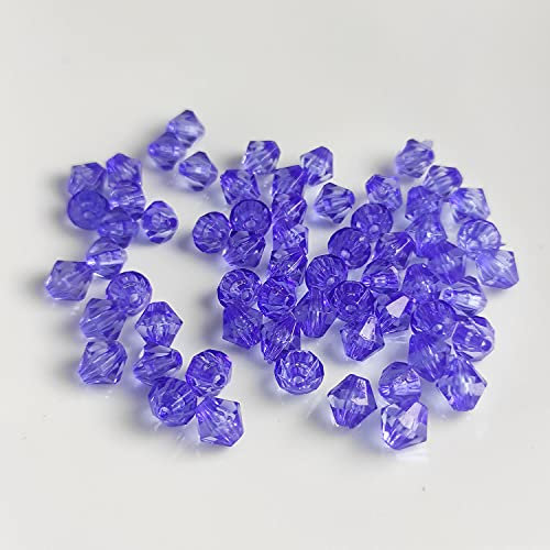 Doppelkegel/Bicone 6 mm 80 Stück - Perlen Kristall Lose Perlen mit Loch 100er Set DIY Basteln mit Loch tschechische Facettiert Beads Schmuck Acryl auffädeln Nieten Steine - Blau
