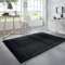 Taracarpet Waschbarer Flauschiger Uni Kurzflor Teppich, Anti-Rutsch, Felloptik, Super Soft Schwarz 140x200 cm
