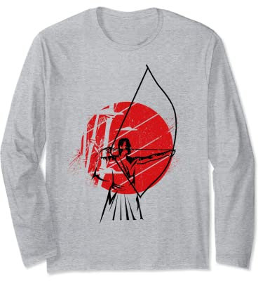 Bogen Japan Bogenschütze Japanischer Bogen Bogenschießen Langarmshirt