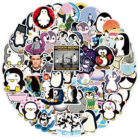 Pinguin Aufkleber Pack,Tier Sticker Set 100 Stücke Girl Sticker Klein PVC Aufkleber für Laptop MacBook Koffer Helm Motorrad Sticker Bomb