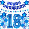 Hongyantech 18. Geburtstag Dekoration junge, Blau, Folienballon, Latexballons, Sternfolienballons, Happy Birthday Banner, Sternbanner, Bänder