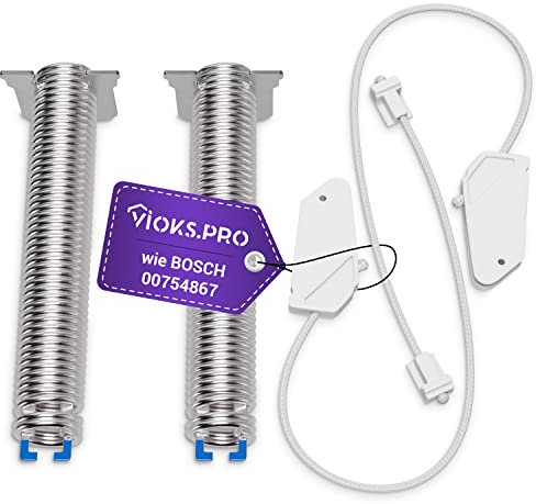 Vioks.pro Türscharnier Feder Set Ersatz für 00754867 Bosch Feder Geschirrspüler & Federn Metall Blau mit Seilzug - Türfeder Siemens Geschirrspüler