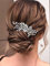 Vakkery Kristall Braut Hochzeit Haarkamm Silber Perle Kopfschmuck Strass Braut Haarschmuck für Damen und Mädchen
