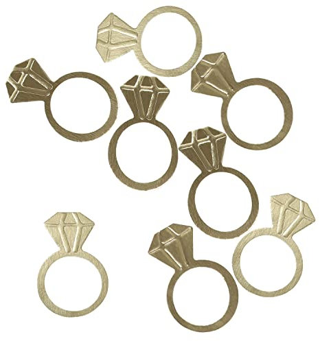 Oblique Unique® Diamanten Ring Konfetti Gold Ring Streu Deko für Hochzeit JGA Valentinstag Geburtstag Feier Party Tisch Deko