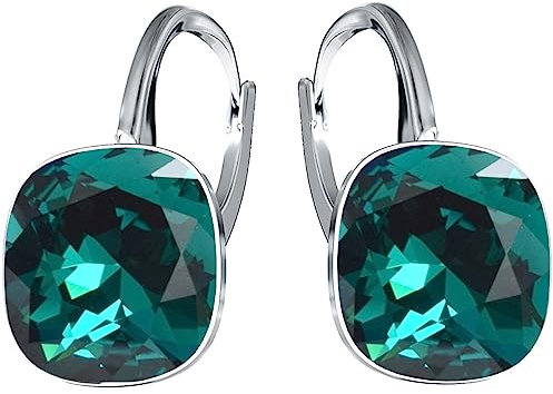 MŚ 1997 MENNICA ŚWIDNICKA Hängende Ohrringe 925 Silber mit Marken Kristall Zirkonia - Damen Schmuck Echt Silberne Hänge Ohrhanger Ideal Geschenge (Smaragd)