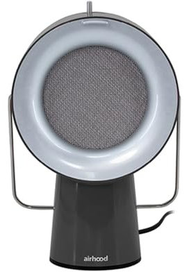 AirHood Kabelgebundene Dunstabzugshaube, tragbarer Küchenabluftventilator mit 2 Aktivkohle-Luftfilter und Edelstahl-Ölfilter, leicht zu reinigen, ideal für den Gebrauch im Innenbereich (Space Black)