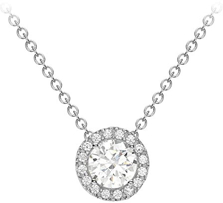 Amazon Essentials Halskette aus 9-karätigem Weißgold mit kubischen Zirkonia (ehemals Amazon Collection)