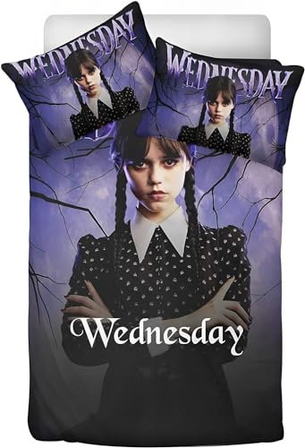 WolWes Mädchen Bettwäsche 135x200 Horrorfilm Bettbezug 135×200 Kinderbettwäsche Mit 1 Kissenbezüge 80 x 80,Bettwäsche Set 2 Teilig Für Jungen Mädchen Schlafzimmer Atmungsaktiv Mikrofaser（C3）