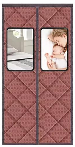WHYATT Türvorhänge, Wärmeisolierter Türvorhang, Verdunkelungsvorhänge für Schlafzimmer/Terrasse, Warm Haltender Vorhang (Color : Coffee, Size : 55.1x90.5in/140x230cm)