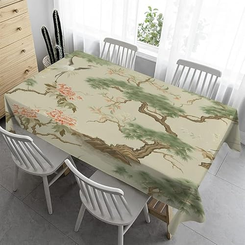 Abwischbare Tischdecke 120x160 cm - Blume Tischdecke Outdoor Rechteckig Tischdecke Bierzeltgarnitur Abwaschbar Wetterfest Tischdecken für Garten Geburtstag - Baum