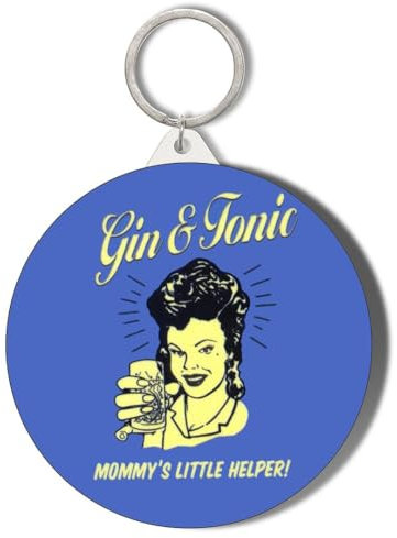 Gift Insanity GIN AND TONIC RETRO SHORT CHAIN KEYRING BOTTLE OPENER