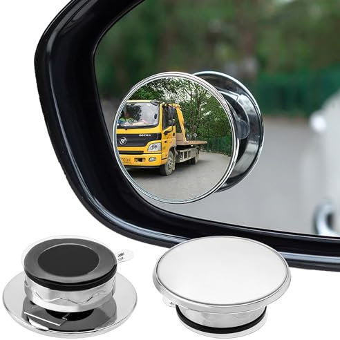 Bestgle 2 Pcs Blind Spot Mirror for Cars with Suction Cup, 360° Rotate Round Adjustable Convex Blindspot Rear View Mirror for Car SUV Trucks Traffic Safety
