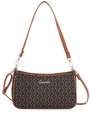 Umhängetasche Damen Handtasche Y2k Fashion Unterarmtasche mit Langer Kurzer Schultergurt Crossbody Bag mit Reißverschluss Frauen