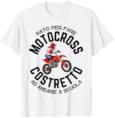 Motocross Moto Motori Motociclista Biker Ragazzo Bambino Maglietta