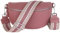MIRROSI® Bauchtasche Damen, Echtleder, Made in Italy, Umhängetasche, Brusttasche, Crossbody Bag (1 Tasche & 2 Gurte) (Altrosa (Pünktchen), Große Tasche (28x18x9cm))