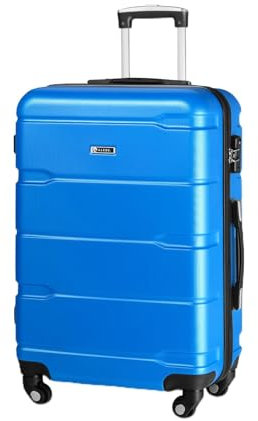 ALEOS. Hartschalen Koffer XL 45x28x66cm Reisekoffer, Hartschalen Trolley, Blau, leicht, Hartschale, robust, 100% ABS+PC, TSA Schloss, leichtgängige 4 Rollen