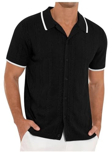 Men's Linen Cotton Shirts Long Sleeve Regular Fit Casual Solid Shirt Lightweight Summer Beach Shirts with Pocket Sports tee Shirts Mens Amazon Mens Polo Shirts Tank top Men camo (Black, S)