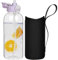 DEARRAY 2l Gourde en Verre avec Paille, 2 litres Bouteille d'eau en Verre Borosilicaté Anti-fuite avec étui de Protection en Néoprène