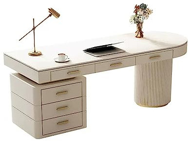 Rock Board Schreibtisch Home PC Desktop Tisch Einfacher Büroschreibtisch Einfacher Schreibtisch Boss Schreibtisch Werkbank Home Study PC Schreibtisch(Color:Left side cabinet,Size:120*57*70cm)