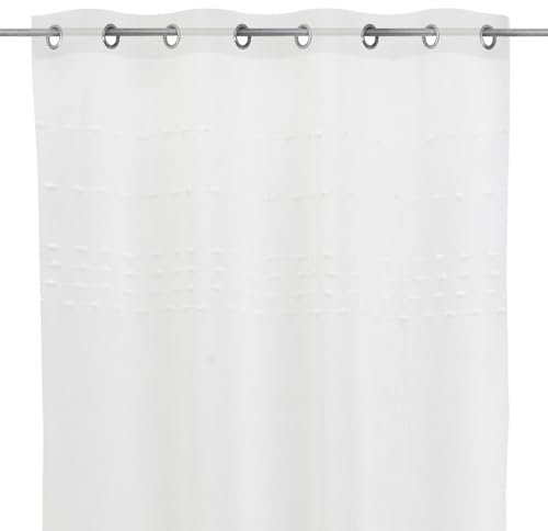 LOLAhome Set de 2 Cortinas de Rayas de Tela de poliéster Blanca de 140x260 cm