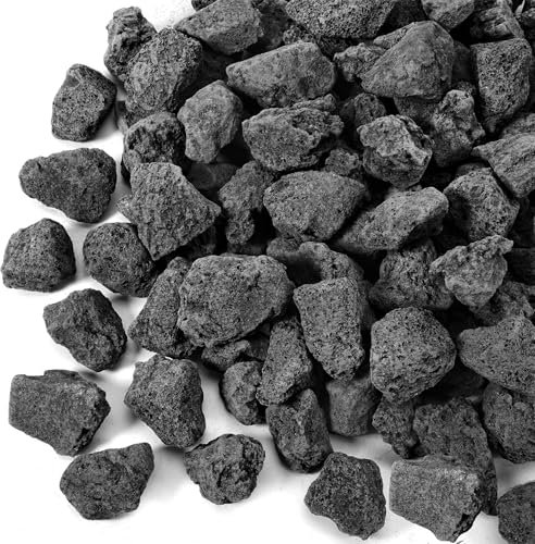GasSaf 4,5 kg schwarze Lavasteine für Feuerstelle, Kamin, Gas Log Set