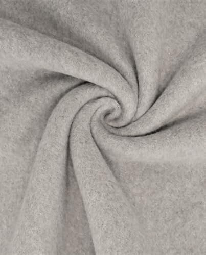 Bio Baumwoll Fleece Meterware - Fleecestoff Bio - Organic Baumwolle - Polarfleece Winterstoff - Biofleece Fleecejacke nähen *Ab 25 x 150 cm, Farbe: 054 h.grau mel.