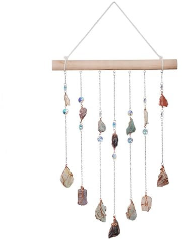 Traumfänger mit Kristall-Baum des Lebens, Edelstein-Traumfänger, Wandbehang, Raum-Traumfänger-Dekoration, Kristallstein-Traumfänger-Wanddekoration für Schlafzimmer