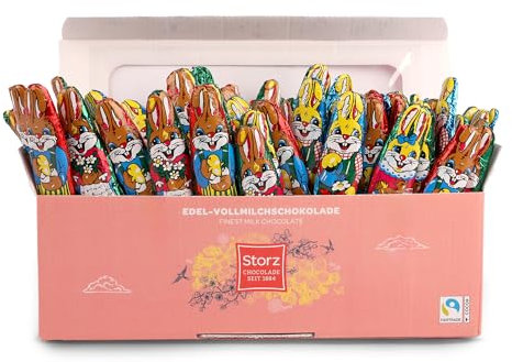 Storz Schoko Osterhasen Vorteilspack – 140 Stück à 5,5g – Schokolade einzeln verpackte Osterhase Schokolade – Ideal für Schulen, Kitas & Ostergeschenke