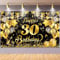 30.Geburtstag Banner Schwarz Gold, Waylipun Geburtstag Party Dekorationen, Geburtstagsbanner Hintergrund Banner für Frau Mann, 180×110cm