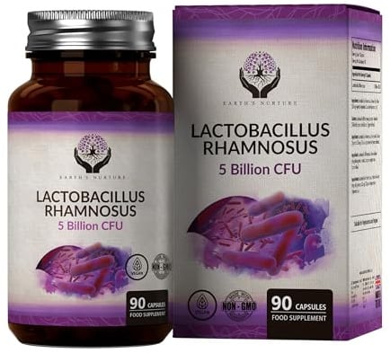 EN Lactobacillus Rhamnosus, 90 Kapseln, 5 Milliarden KBE, LRH020 Stamm | Lactobacillus Rhamnosus LRH020 (DSM 25568) | 5 Milliarden KBE pro Kapsel | Vegan, milch- & glutenfrei | ISO-zertifiziert