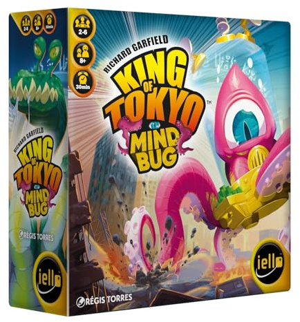 iello, King of Tokyo - MindBug, Crossover-Erweiterung für spannende Kämpfe, Taktisches Duell mit Mindbug-Chips, Für 2-6 Spieler ab 8 Jahren