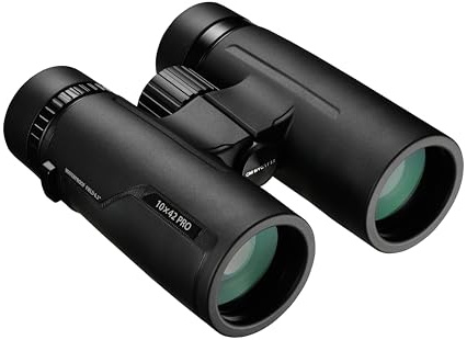OM SYSTEM 10x42 PRO Binoculars - Waterproof & Fogproof Nature Optics | High-Contrast Nano Coated Lenses for Bird Watching & Hiking. Includes Case, Lens Covers, and Neck Strap for Wildlife