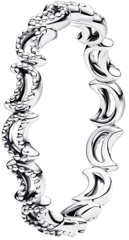 PANDORA Moments Mondsichel Ring aus Sterling Silber, Größe: 60, 194258C00-60