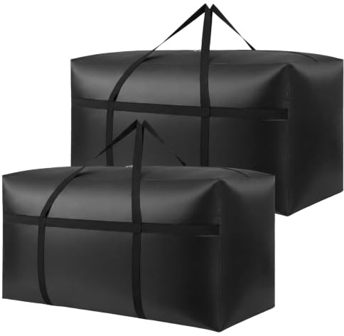 2 Pack 300L Oversize Moving Bags, Storage Bags, Moving Box with Zip, Blue | Waterproof Oxford Fabric, Reinforced Handles, Collapsible Design, Ideal For Clothes, Bedding, Dorm Moving, Home Storage